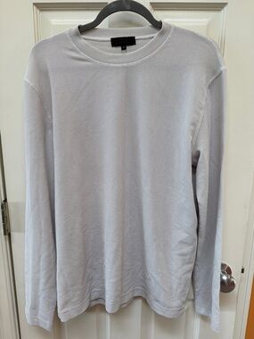 Quinn Pale Gray Waffle Knit Long Sleeve Tee